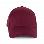 Casquette en coton bio 5 panneaux - K-up Gold Label KP355 - Wine personnalisable - Vue de face