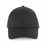 Casquette en coton bio 6 panneaux - K-up Gold Label KP356 - Black personnalisable - Vue de face