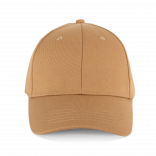 Casquette en coton bio 6 panneaux - K-up Gold Label KP356 - Honey Brown personnalisable - Vue de face