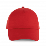 Casquette en toile de coton 5 panneaux - K-up Gold Label KP357 - Crimson Red personnalisable - Vue de face