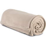 Plaid en polaire KP424 - Beige personnalisable - Vue de face