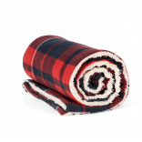 Plaid sherpa KP431 - Red / Navy checked personnalisable - Vue de face
