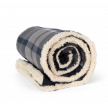 Plaid sherpa KP431 - Storm Grey / Navy checked personnalisable - Vue de face