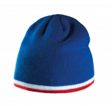 Bonnet bande bicolore contrastée KP515 - Royal Blue / White / Red personnalisable - Vue de face