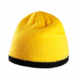 Bonnet bande bicolore contrastée KP515 - Yellow / Black personnalisable - Vue de face