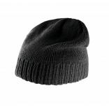 Bonnet bordure côtelée KP516 - Black personnalisable - Vue de face
