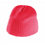 Bonnet tricot côtelé KP517 - Strawberry Pink personnalisable - Vue de face