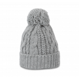 Bonnet en maille tricot KP550 - Alloy Grey Heather personnalisable - Vue de face