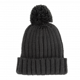 Bonnet à pompon KP563 - Black personnalisable - Vue de face