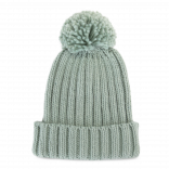 Bonnet à pompon KP563 - Water Green personnalisable - Vue de face