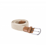 Ceinture tressée élastiquée KP805 - Ecru personnalisable - Vue de face