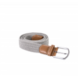 Ceinture tressée élastiquée KP805 - Light Grey personnalisable - Vue de face