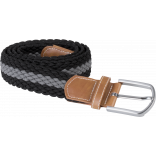 Ceinture tressée élastiquée KP805 - Black / Mid Grey personnalisable - Vue de face