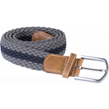 Ceinture tressée élastiquée KP805 - Mid Grey / Navy personnalisable - Vue de face