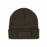 Bonnet recyclé avec patch et doublure Thinsulate™ KP891 - Dark Khaki personnalisable - Vue de face