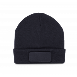 Bonnet recyclé avec patch et doublure Thinsulate™ KP891 - Navy personnalisable - Vue de face