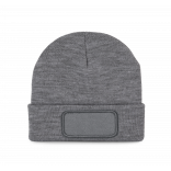 Bonnet recyclé avec patch et doublure Thinsulate™ KP891 - Oxford grey personnalisable - Vue de face
