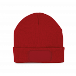 Bonnet recyclé avec patch et doublure Thinsulate™ KP891 - Red personnalisable - Vue de face