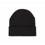 Bonnet recyclé avec revers tricoté KP892 - Black personnalisable - Vue de face