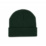 Bonnet recyclé avec revers tricoté KP892 - Forest Green personnalisable - Vue de face