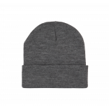 Bonnet recyclé avec revers tricoté KP892 - Grey Heather personnalisable - Vue de face