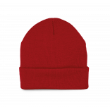 Bonnet recyclé avec revers tricoté KP892 - Red personnalisable - Vue de face