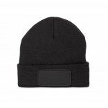 Bonnet avec patch et doublure Thinsulate™ KP894 - Black personnalisable - Vue de face