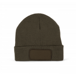 Bonnet avec patch et doublure Thinsulate™ KP894 - Dark Khaki personnalisable - Vue de face