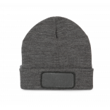 Bonnet avec patch et doublure Thinsulate™ KP894 - Grey Heather personnalisable - Vue de face