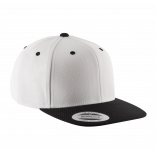 Casquette visière plate - 6 panneaux KP910 - White / Black personnalisable - Vue de face