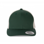 Casquette Trucker modèle rétro - 6 panneaux KP912 - Forest Green / Light Grey personnalisable - Vue de face