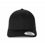 Casquette Trucker modèle rétro - 6 panneaux KP912 - Black personnalisable - Vue de face