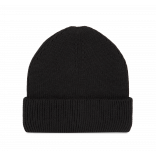 Bonnet côtelé à double revers KP951 - Black personnalisable - Vue de face