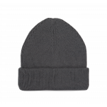 Bonnet côtelé à double revers KP951 - Cement Grey personnalisable - Vue de face