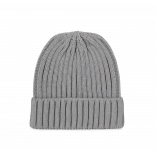 Bonnet à double côte et revers KP953 - Granite Grey personnalisable - Vue de face