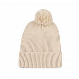 Bonnet avec pompon KP959 - Light Sand personnalisable - Vue de face
