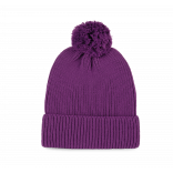 Bonnet avec pompon KP959 - Mauve personnalisable - Vue de face