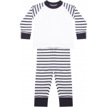 Pyjama à rayures LW072 - Navy / White personnalisable - Vue de face