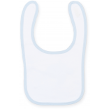 Bavoir LW082 - White / Pale Blue personnalisable - Vue de face
