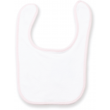 Bavoir éponge LW22T - White / Pale Pink personnalisable - Vue de face