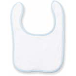 Bavoir éponge LW22T - White / Pale Blue personnalisable - Vue de face