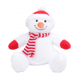Peluche zippée bonhomme de neige MM567 - White personnalisable - Vue de face