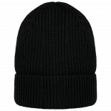 Bonnet écoresponsable en laine mérinos unisexe NS015 - Black personnalisable - Vue de face