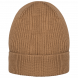 Bonnet écoresponsable en laine mérinos unisexe NS015 - Dark camel personnalisable - Vue de face