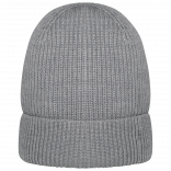 Bonnet écoresponsable en laine mérinos unisexe NS015 - Moon Grey Heather personnalisable - Vue de face