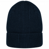 Bonnet écoresponsable en laine mérinos unisexe NS015 - Navy Blue personnalisable - Vue de face