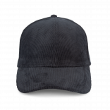 Casquette écoresponsable en velours côtelé 6 panneaux unisexe NS016 - Black personnalisable - Vue de face