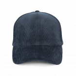 Casquette écoresponsable en velours côtelé 6 panneaux unisexe NS016 - Navy Blue personnalisable - Vue de face