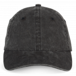 Casquette écoresponsable délavée unisexe NS040 - Washed black personnalisable - Vue de face