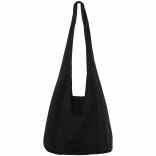 Sac bandoulière en molleton NS107 - Black personnalisable - Vue de face